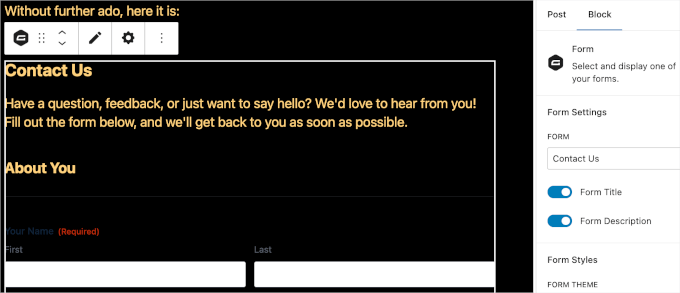 Gravity Forms includes title and descriptions by default Gravity Forms includes title and descriptions by default