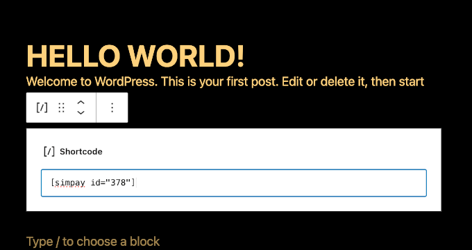 Adding a shortcode block in Gutenberg Adding a shortcode block in Gutenberg