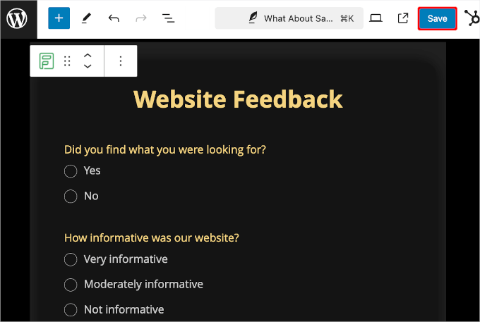 Saving the post with Zoho Forms Saving the post with Zoho Forms