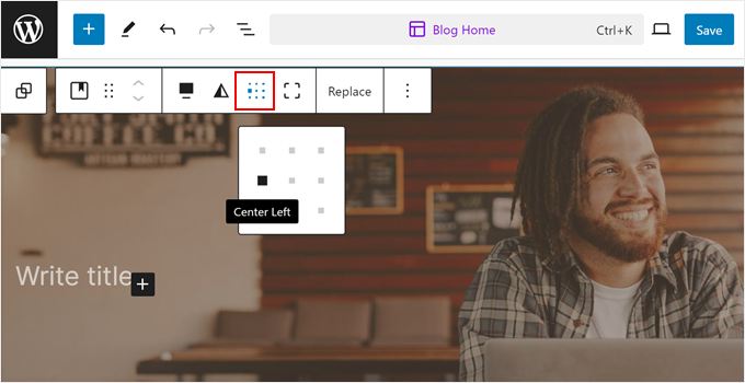 Changing the content position for the cover block in full site editor Changing the content position for the cover block in full site editor