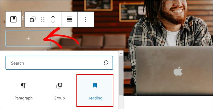 Adding a heading to the hero section in full site editor Adding a heading to the hero section in full site editor
