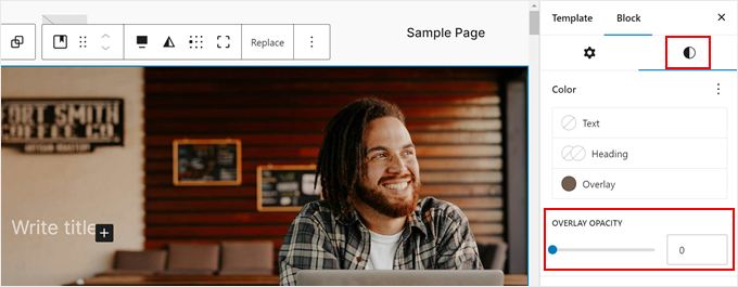 Changing the image's overlay opacity in full site editor Changing the image's overlay opacity in full site editor