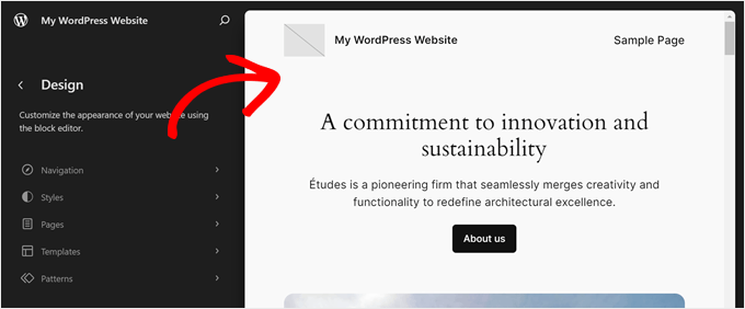 fse-page-min Editing the homepage with the full site editor