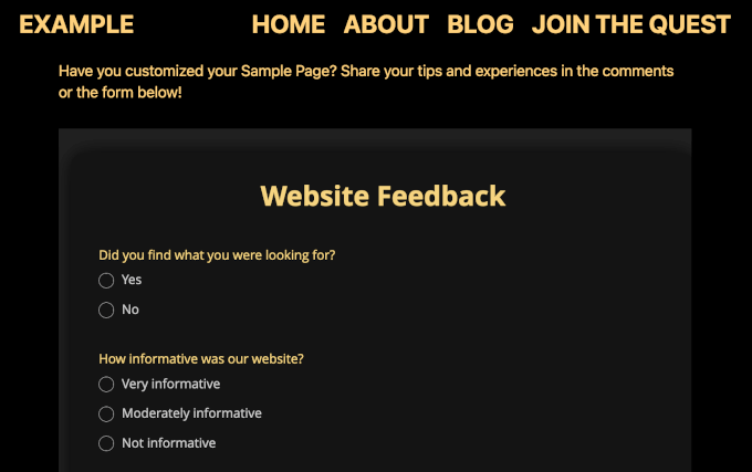 Zoho Forms on a live website Zoho Forms on a live website
