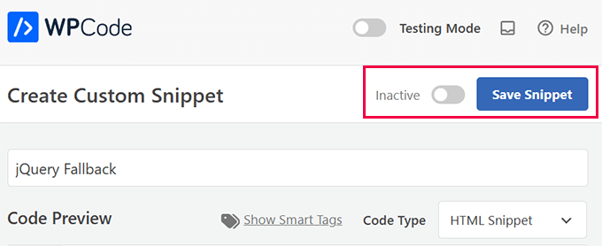 Save snippet Save snippet