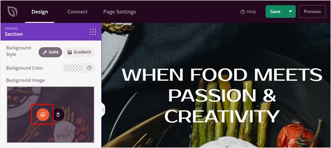 Uploading a background image to SeedProd Uploading a background image to SeedProd