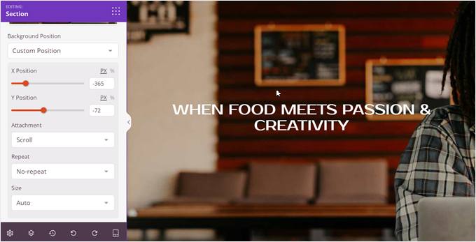 Customizing the background image position in SeedProd Customizing the background image position in SeedProd