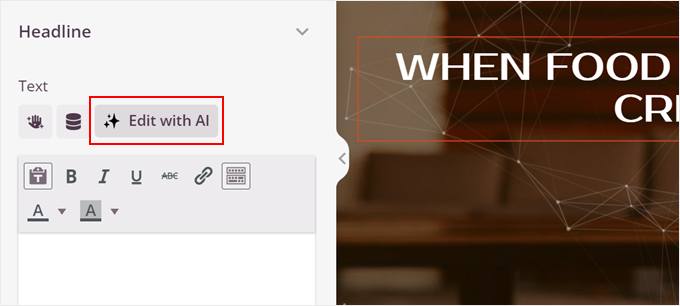 Editing the SeedProd headline with AI Editing the SeedProd headline with AI