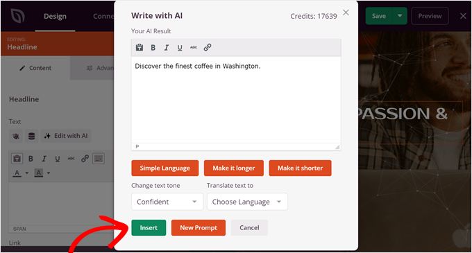 Inserting AI-generated text with SeedProd Inserting AI-generated text with SeedProd