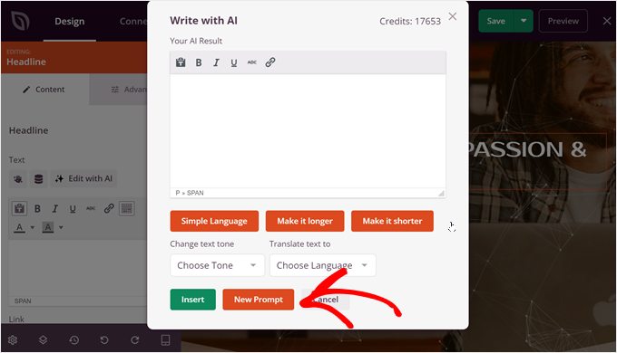 Inserting a new prompt to SeedProd AI Inserting a new prompt to SeedProd AI
