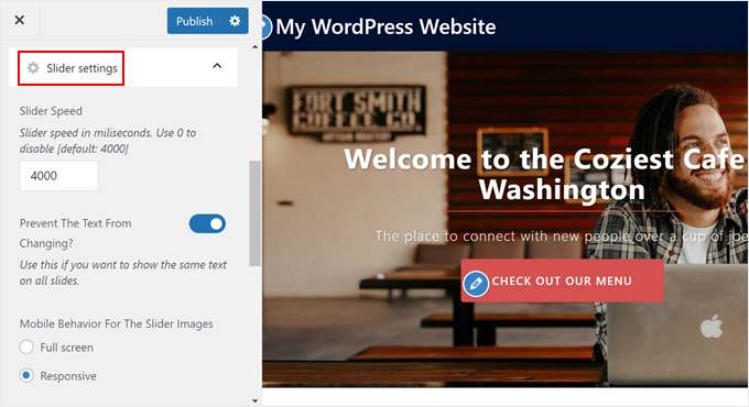 Customizing the Sydney hero slider settings Customizing the Sydney hero slider settings