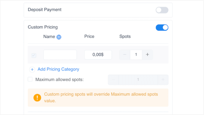 Ziyaretçilere birden fazla bilet seçeneği sunmak