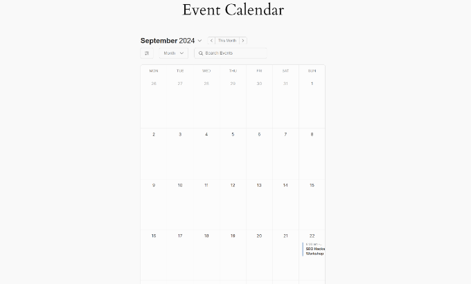 Ver calendario de eventos solo para miembros