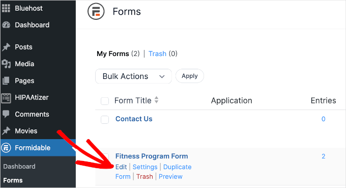 Edit button in Formidable Forms Edit button in Formidable Forms