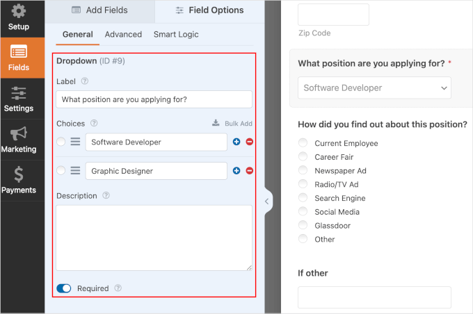 Customized dropdown field Customized dropdown field