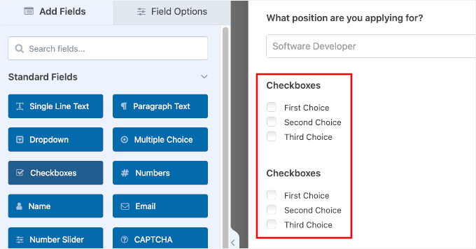 Adding checkboxes Adding checkboxes