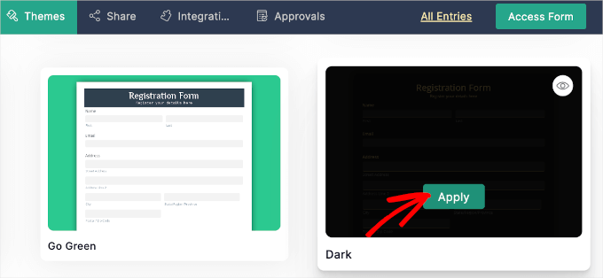 Applying Zoho Forms theme Applying Zoho Forms theme