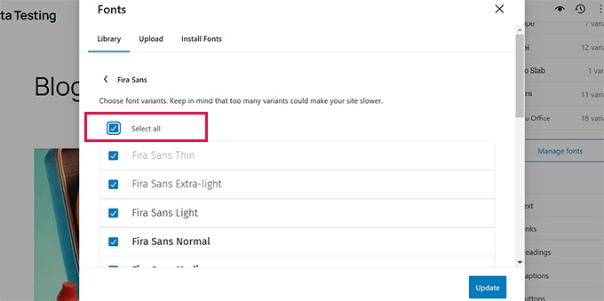 Dezactivați fonturile Dezactivați fonturile
