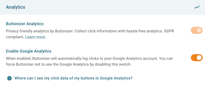 Buttonizer'ın Google Analytics entegrasyonu nasıl etkinleştirilir Buttonizer'ın Google Analytics entegrasyonu nasıl etkinleştirilir