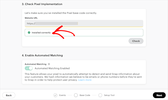 Snapchat Pixel code installed correctly Snapchat Pixel code installed correctly