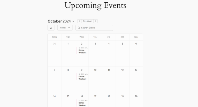 View upcoming events in calendar View upcoming events in calendar