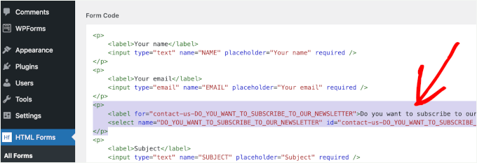 Champ déroulant déplacé dans Formulaires HTML