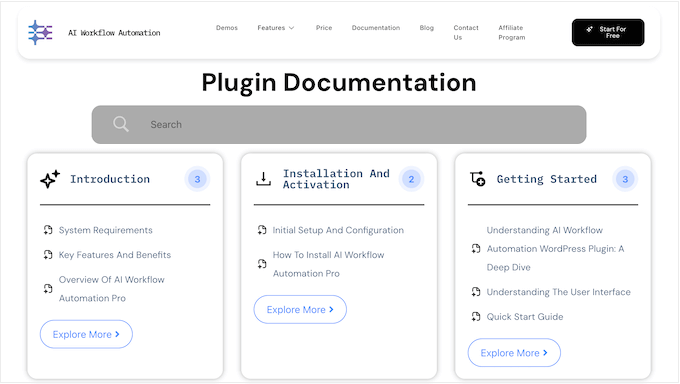 An example of online documentation An example of online documentation