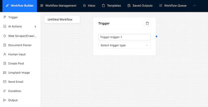 A drag and drop workflow builder A drag and drop workflow builder