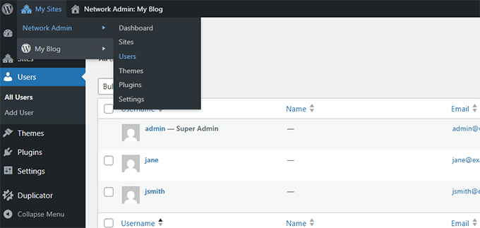 ユーザーがネットワークユーザーにリストされていることを確認する ユーザーがネットワークユーザーにリストされていることを確認する