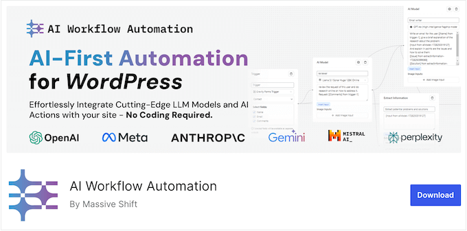 The AI Workflow Automation WordPress plugin The AI Workflow Automation WordPress plugin