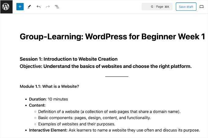 Adding content to the week 1 module Adding content to the week 1 module