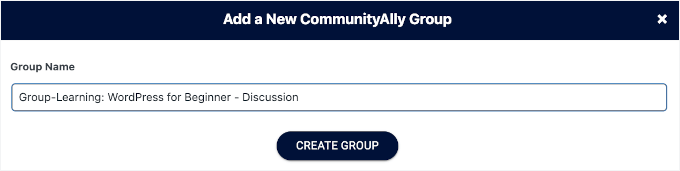Naming the group Naming the group
