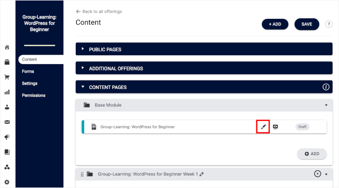 The brush icon to edit The brush icon to edit