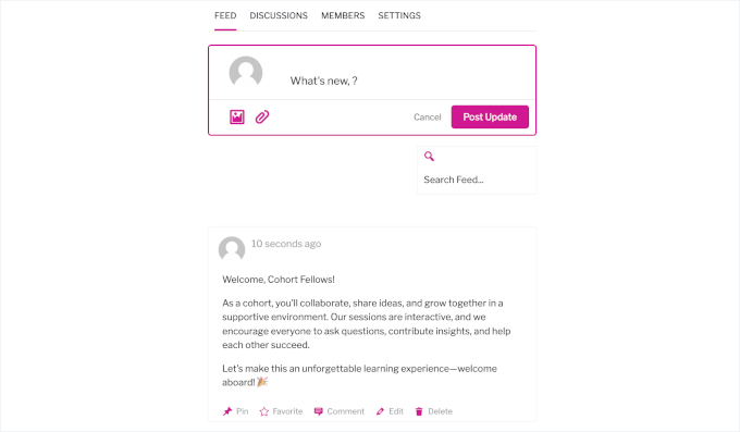 The Feed tab The Feed tab