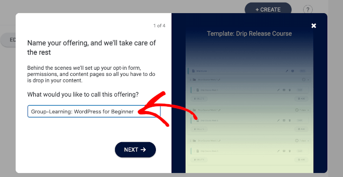 Naming the offering Naming the offering