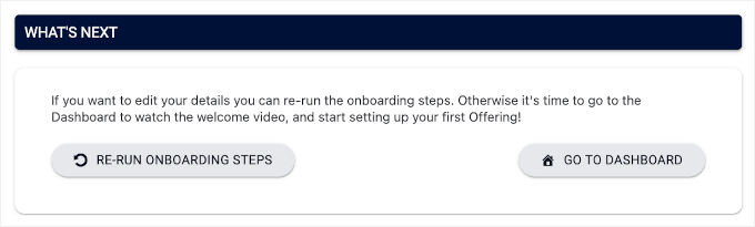 Go to dashboard Go to dashboard