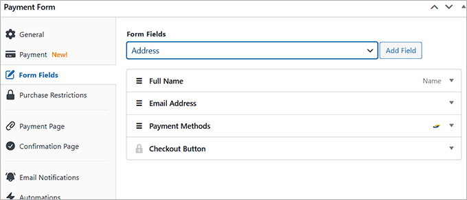 Add form fields Add form fields