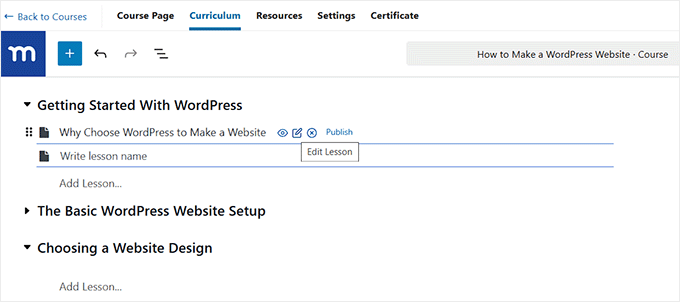 Add lessons for the course Add lessons for the course