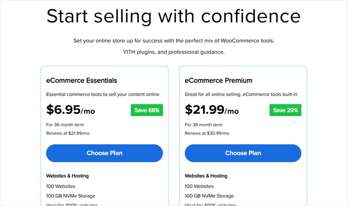 Bluehost WooCommerce pricing