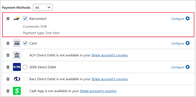 Choose Bancontact as a payment option Choose Bancontact as a payment option