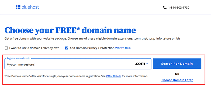 Choose a domain name for your store Choose a domain name for your store