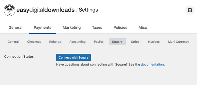 Easy Digital Downloads Square payment plugin