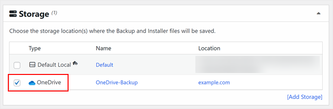 Choosing a storage provider in Duplicator Choosing a storage provider in Duplicator