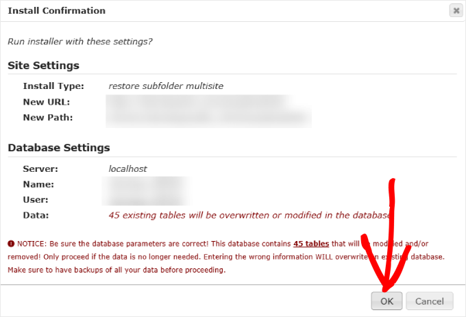 Running the Duplicator installer Running the Duplicator installer