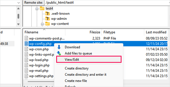 Edit wp-config.php file Edit wp-config.php file