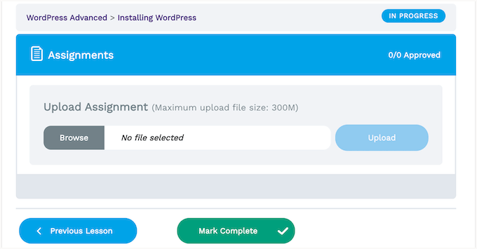 Caricamento incarico LearnDash