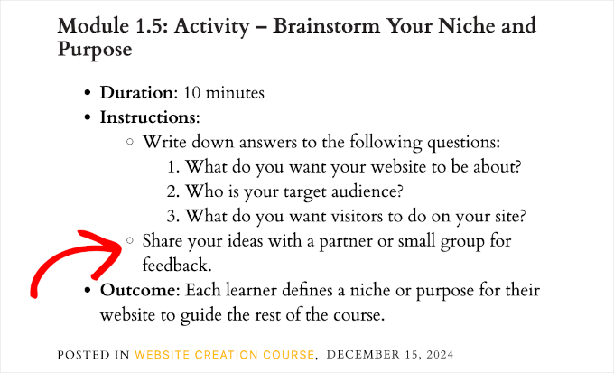 Peer review activity example Peer review activity example