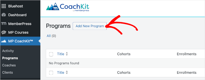 Add new program in MP CoachKit Add new program in MP CoachKit