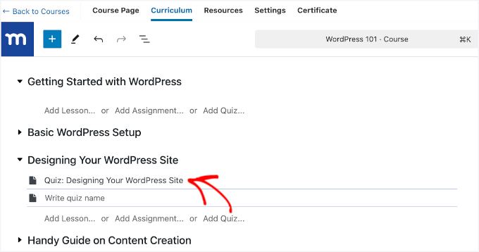 Adding quizzes in MemberPress Course Adding quizzes in MemberPress Course