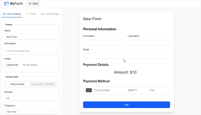 MyPayKit form builder